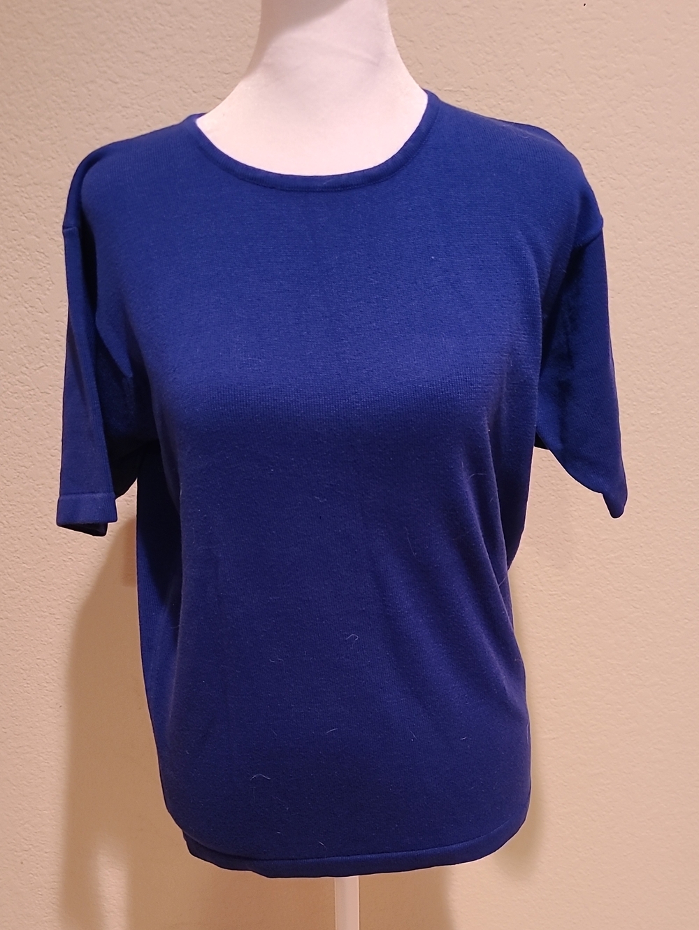 Milano Royal Blue Short-Sleeve Knit Top Size S